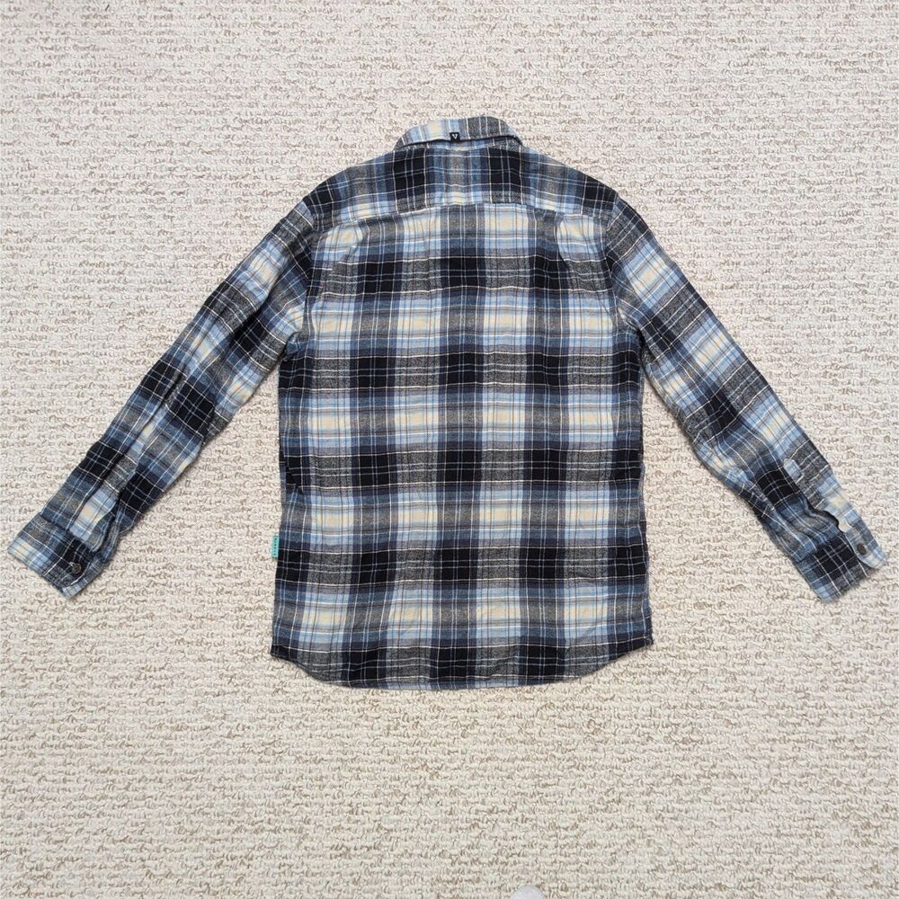 Vissla Men Sz M Blue Plaid Flannel Shirt Casual Skater Dadcore Normcore - Picture 2 of 4